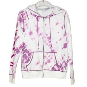Victoria's Secret Full Zip Tie Dye Hoodie Purple SMALL